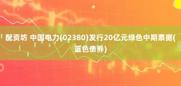 配资坊 中国电力(02380)发行20亿元绿色中期票据(蓝色债券)